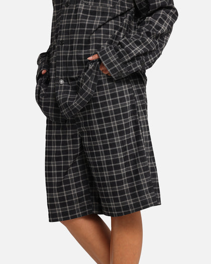 XXIII Plaid Corduroy Jorts Black/Grey