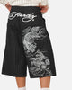 Ed Hardy Shinjuku Jorts Black Pinstripe