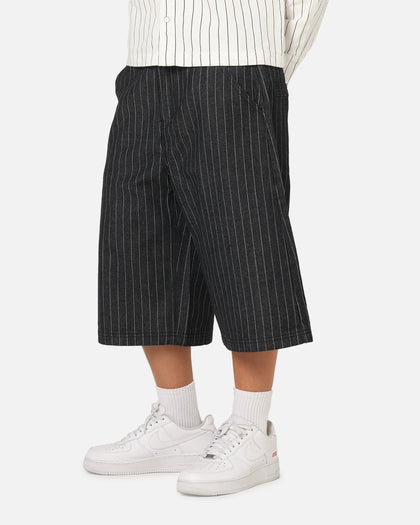 Ed Hardy Shinjuku Jorts Black Pinstripe
