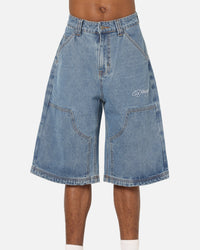 Ed Hardy Dragon Jorts Mid Blue Denim