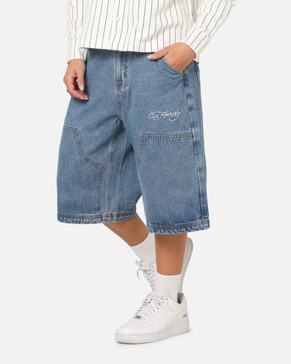 Ed Hardy Dragon Jorts Mid Blue Denim