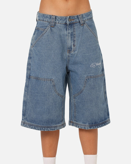 Ed Hardy Dragon Jorts Mid Blue Denim