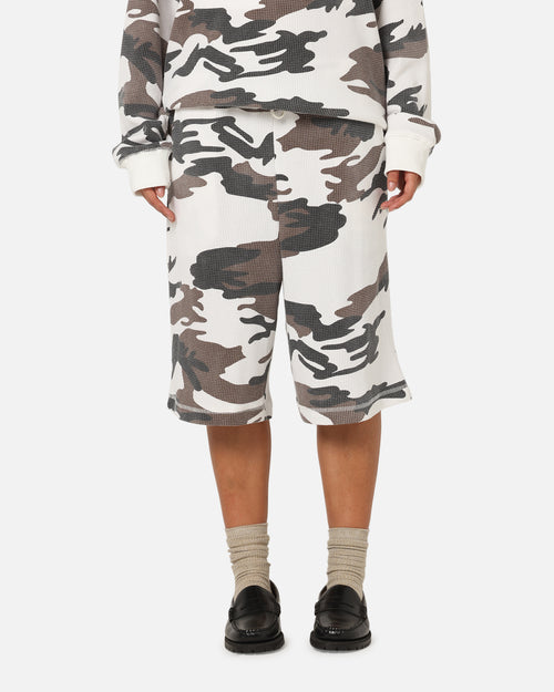 XXIII Printed Thermal Shorts Snow Camo