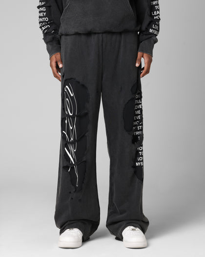 Loiter Destruction Sweatpants Black
