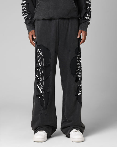 Loiter Destruction Sweatpants Black