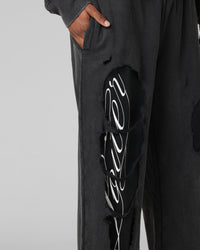 Loiter Destruction Sweatpants Black