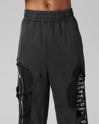 Loiter Destruction Sweatpants Black