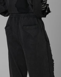 Loiter Destruction Sweatpants Black