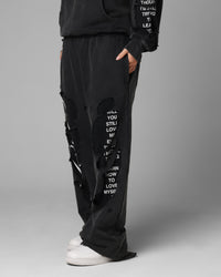 Loiter Destruction Sweatpants Black
