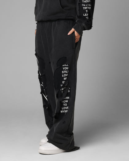 Loiter Destruction Sweatpants Black