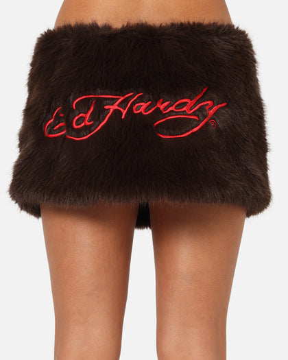 Ed Hardy Women's Bizzard Mini Skirt Brown