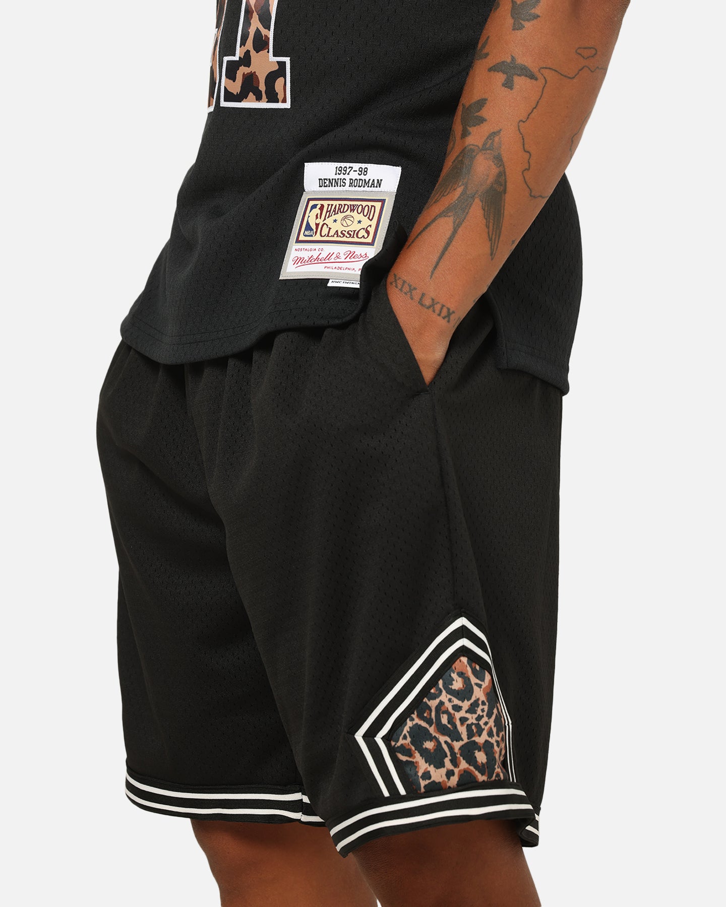 Mitchell & Ness NBA Leopard Diamond Shorts Black/Leopard | Culture