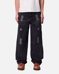 MNML Ultra Baggy Western Jewel Jeans Washed Black