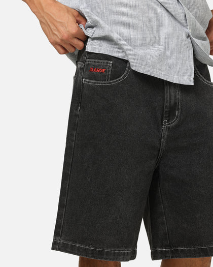 X-Large 91 Star Bull Denim Shorts Washed Black