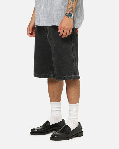 X-Large 91 Star Bull Denim Shorts Washed Black