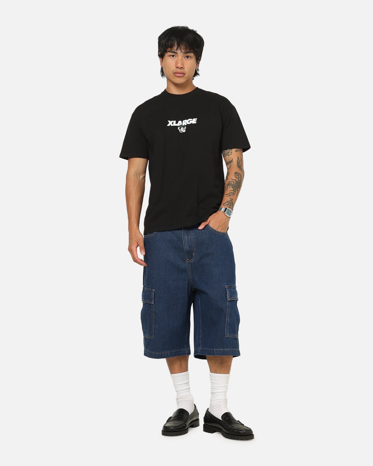 X-Large Baggy Cargo Denim 91 Shorts Dark Indigo | Culture Kings US