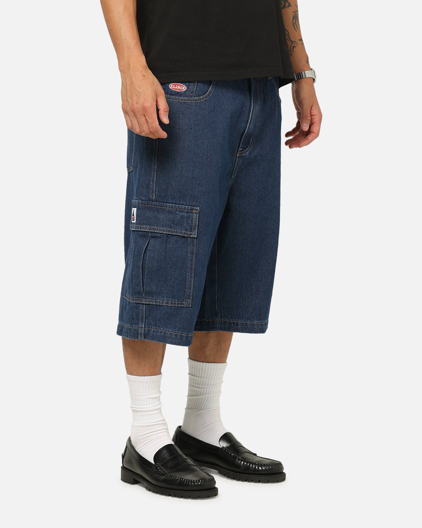 X-Large Baggy Cargo Denim 91 Shorts Dark Indigo | Culture Kings US