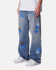 MNML Ultra Baggy Fleur Patch Jeans Blue