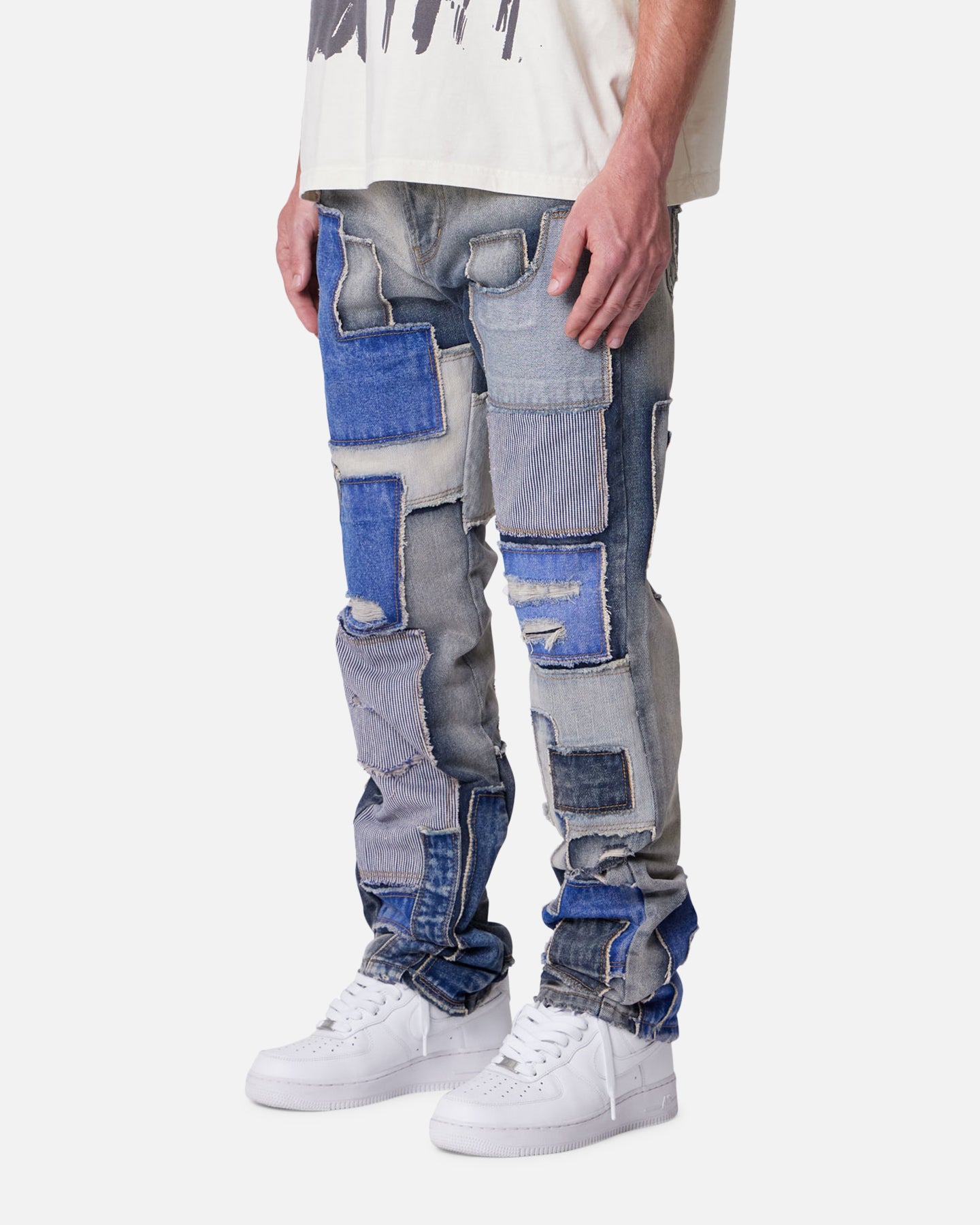 MNML Straight Patchwork Jeans Multi | Culture Kings US