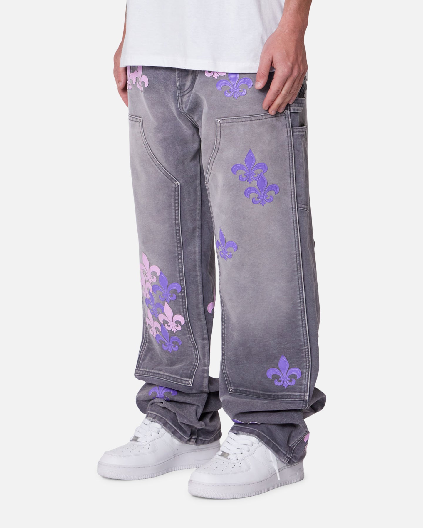 MNML Ultra Baggy Fleur Carpenter Pants Grey | Culture Kings US