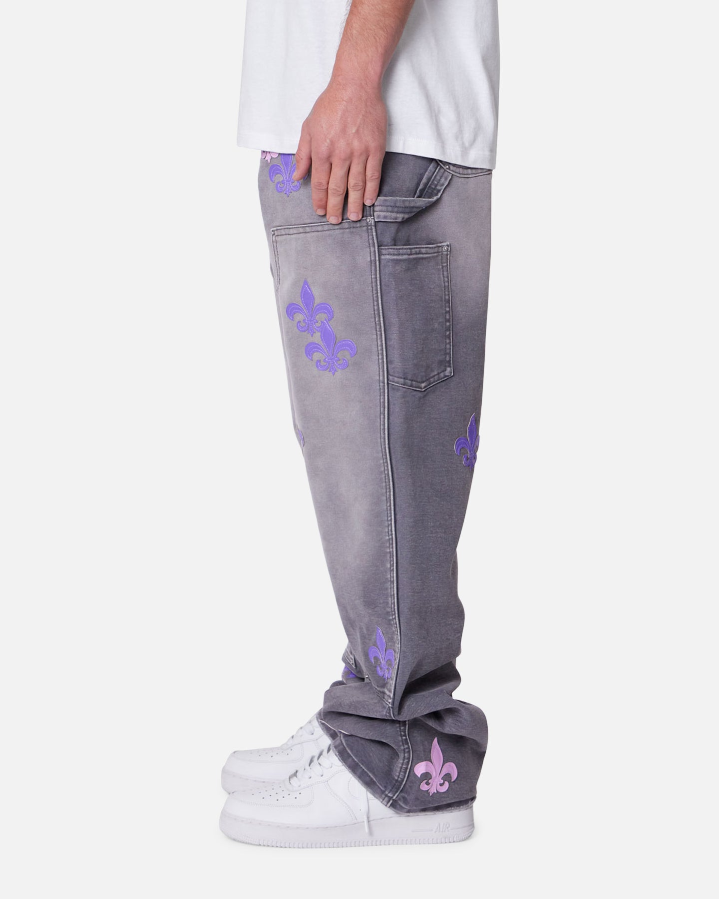 MNML Ultra Baggy Fleur Carpenter Pants Grey | Culture Kings US