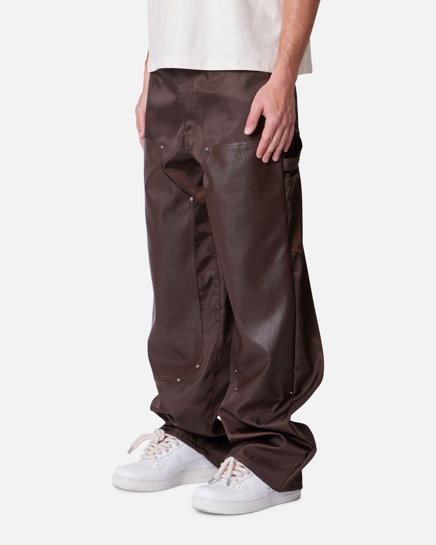MNML Baggy Nylon Carpenter Pants Brown | Culture Kings US