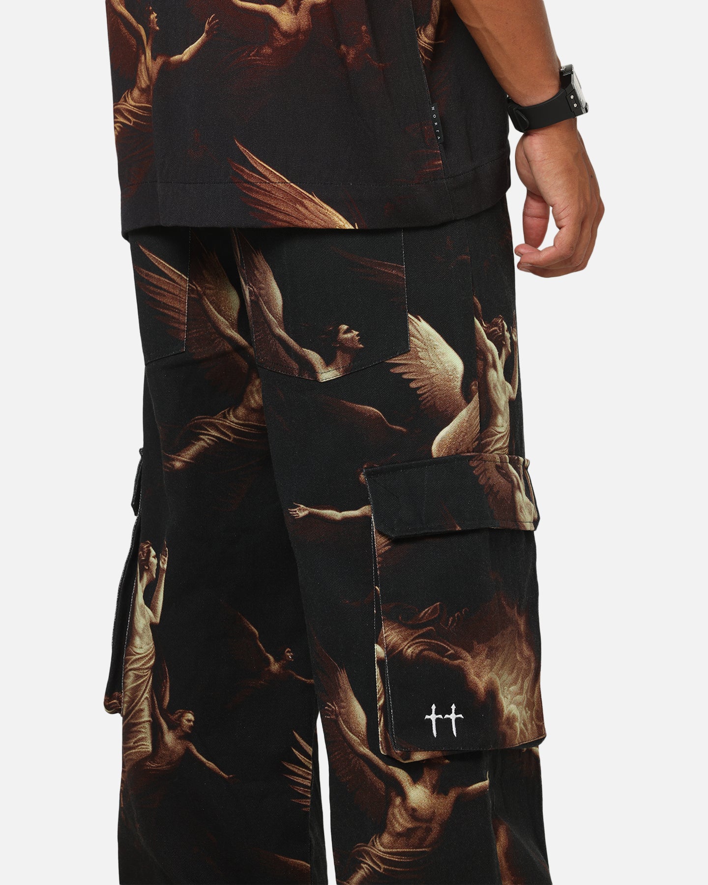 Saint Morta Rapture Cargo Pants Black/Orange | Culture Kings US