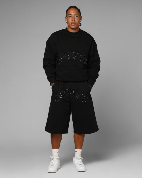 Loiter Destruct Sweat Shorts Black