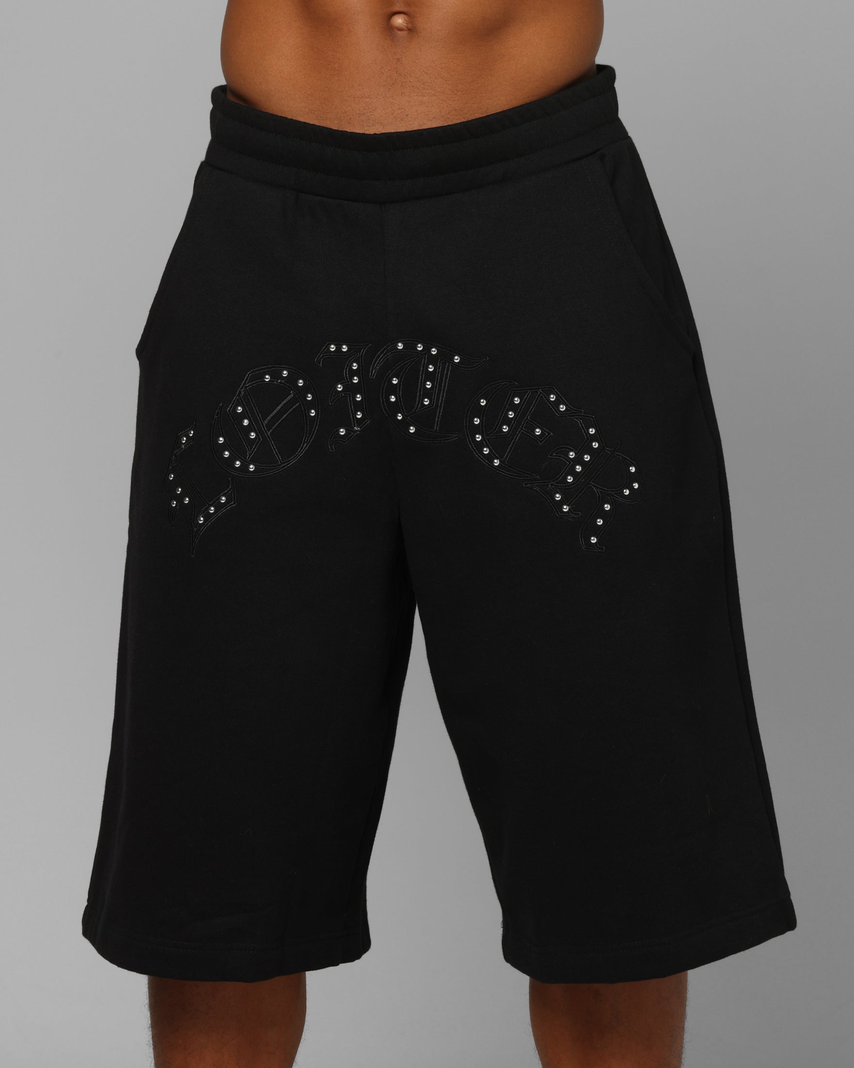 Loiter Destruct Sweat Shorts Black | Culture Kings US