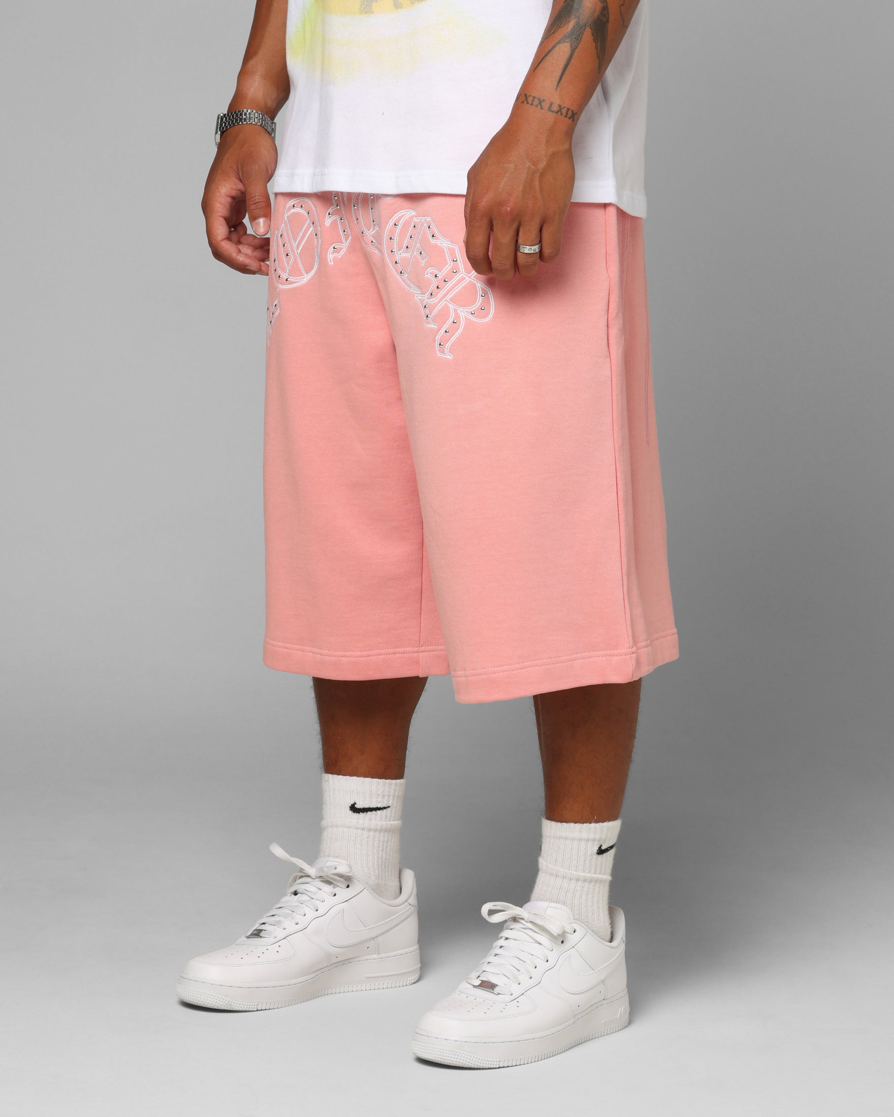 Loiter Destruct Sweat Shorts Pink | Culture Kings US