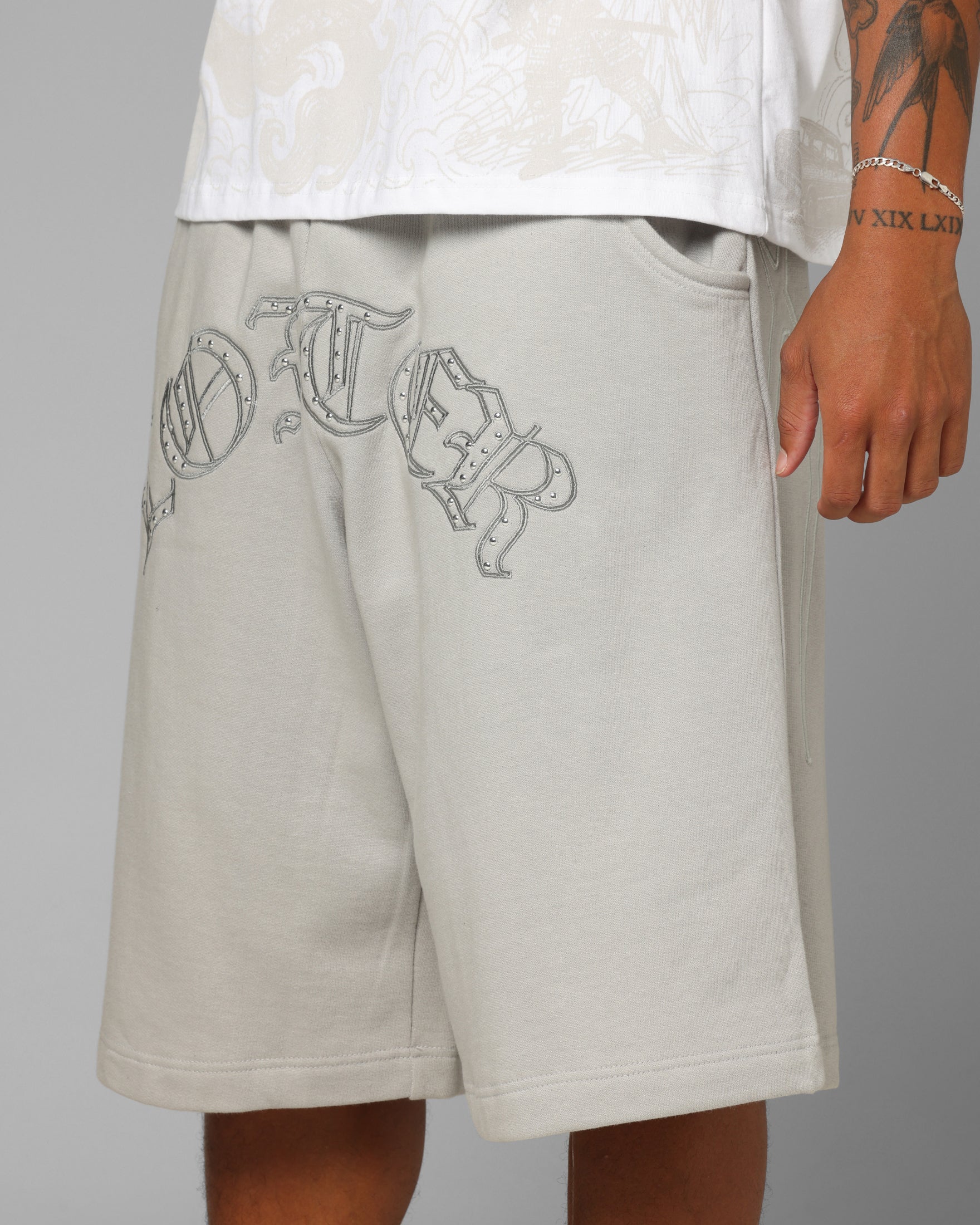 Loiter Destruct Sweat Shorts Grey | Culture Kings US