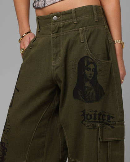 Loiter Layered Holy Fire Cargo Pants Khaki