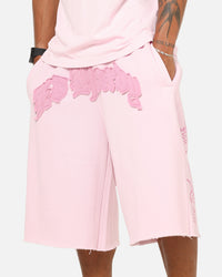 Ed Hardy Double Dragon Applique Shorts Pink
