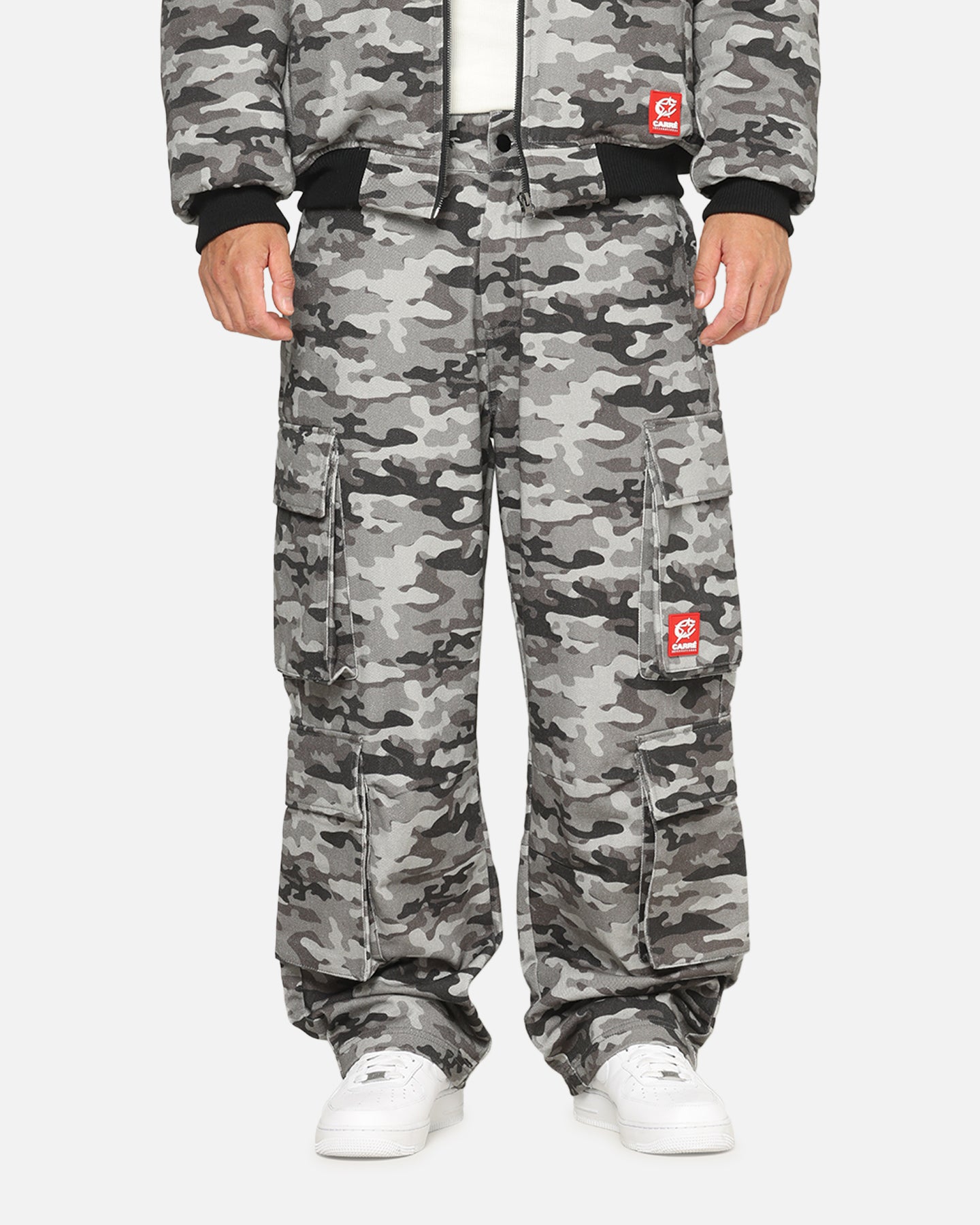 Carre Camo Baggy Pants Black Camo | Culture Kings US