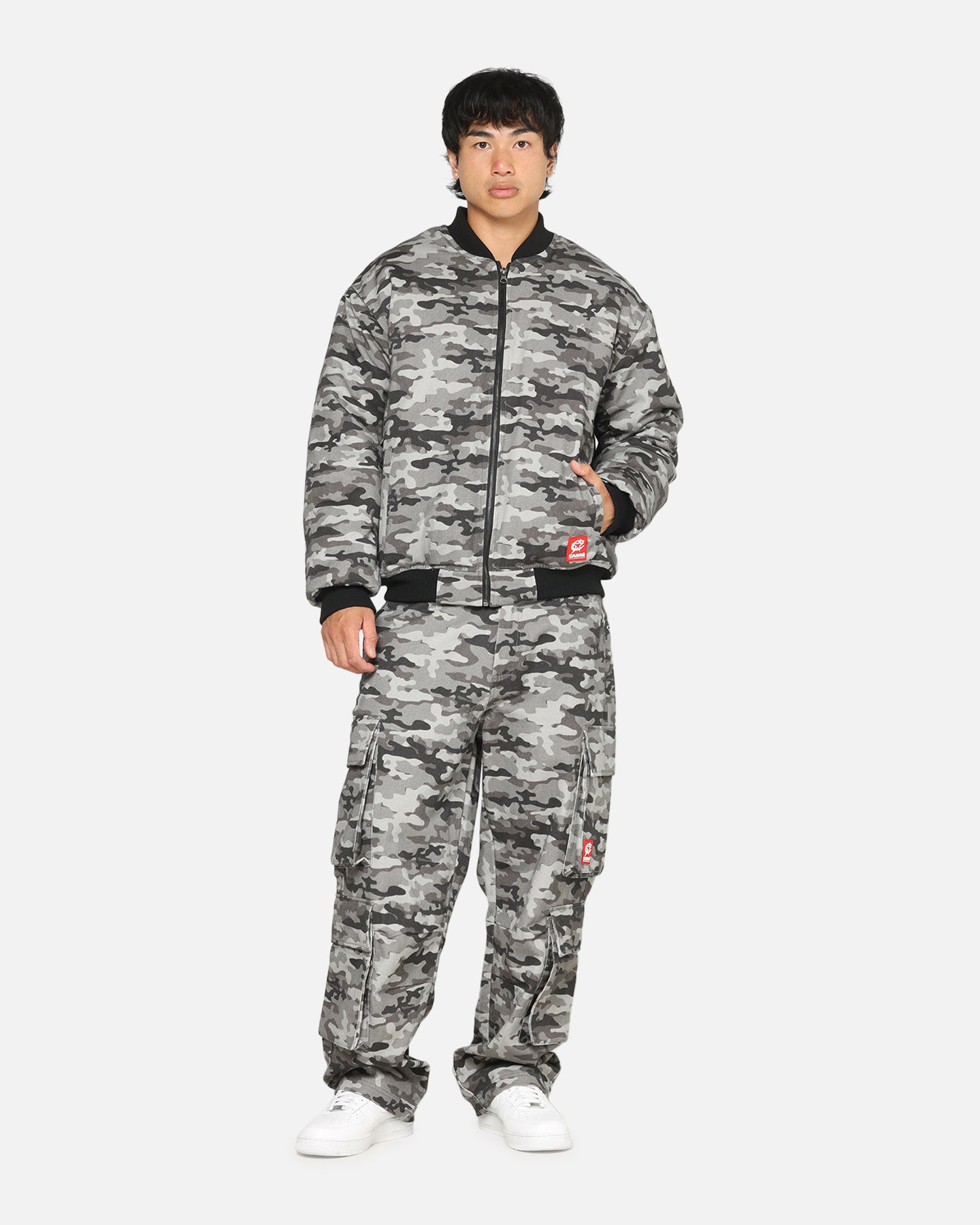 Carre Camo Baggy Pants Black Camo | Culture Kings US