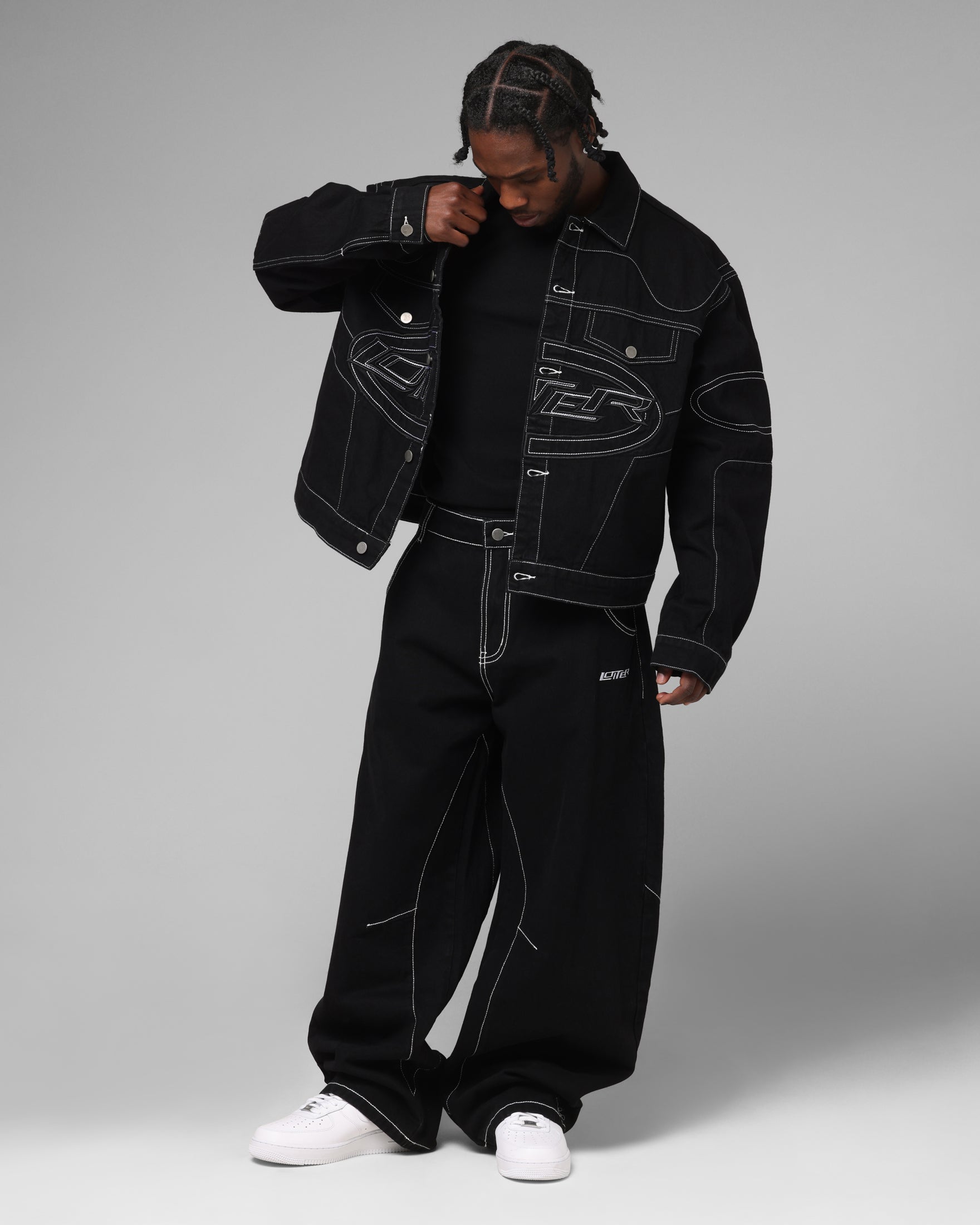Loiter Biker Raver Jeans Black | Culture Kings US