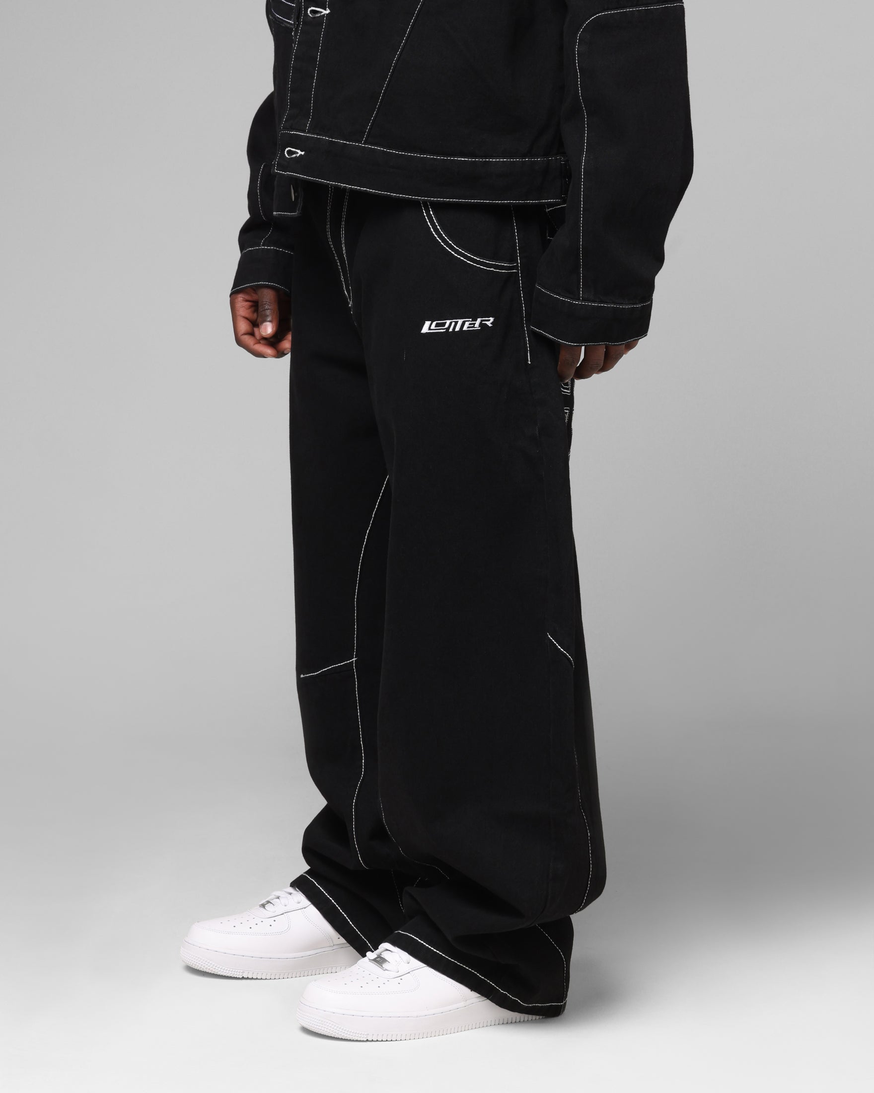 Loiter Biker Raver Jeans Black | Culture Kings US
