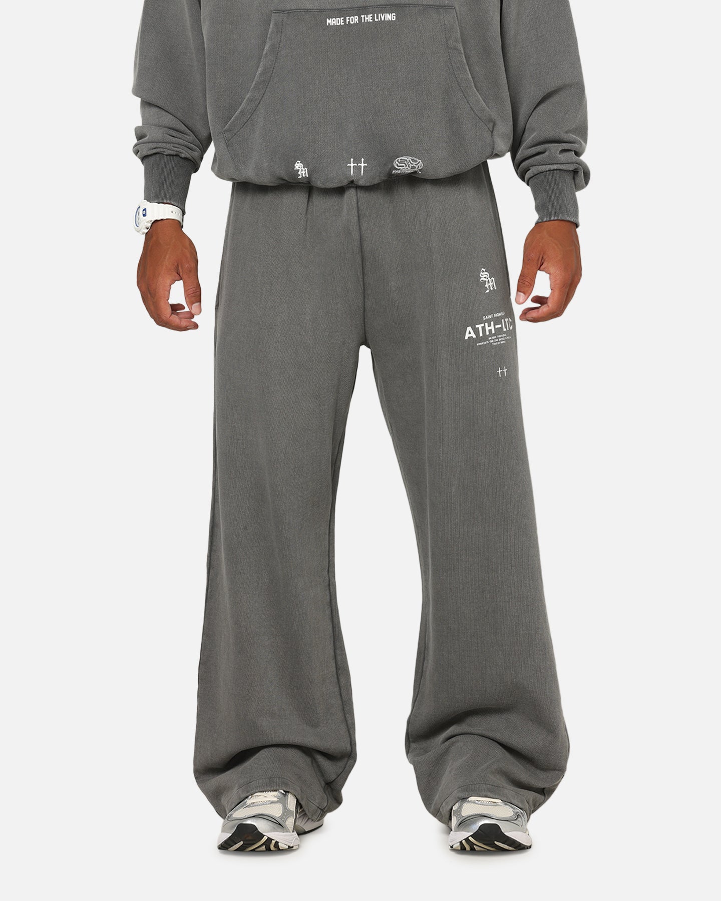 Saint Morta Athletc Sweatpants Washed Charcoal | Culture Kings US