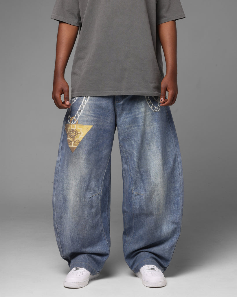 Loiter X Yu-Gi-Oh! Printed Yugi Denim Jeans Denim Blue | Culture
