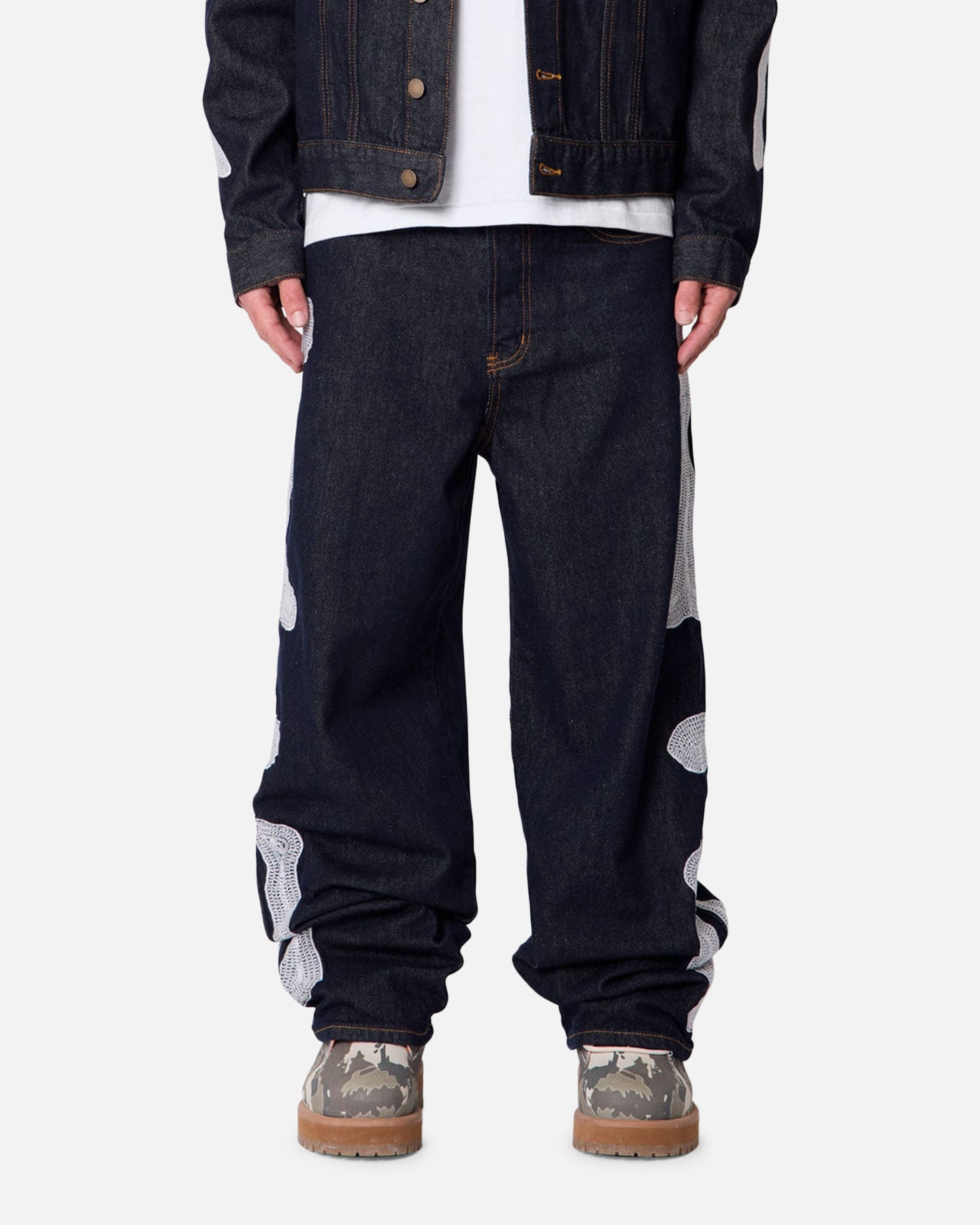 MNML Raw Skeleton Baggy Denim Jeans Rinse Indigo | Culture Kings US