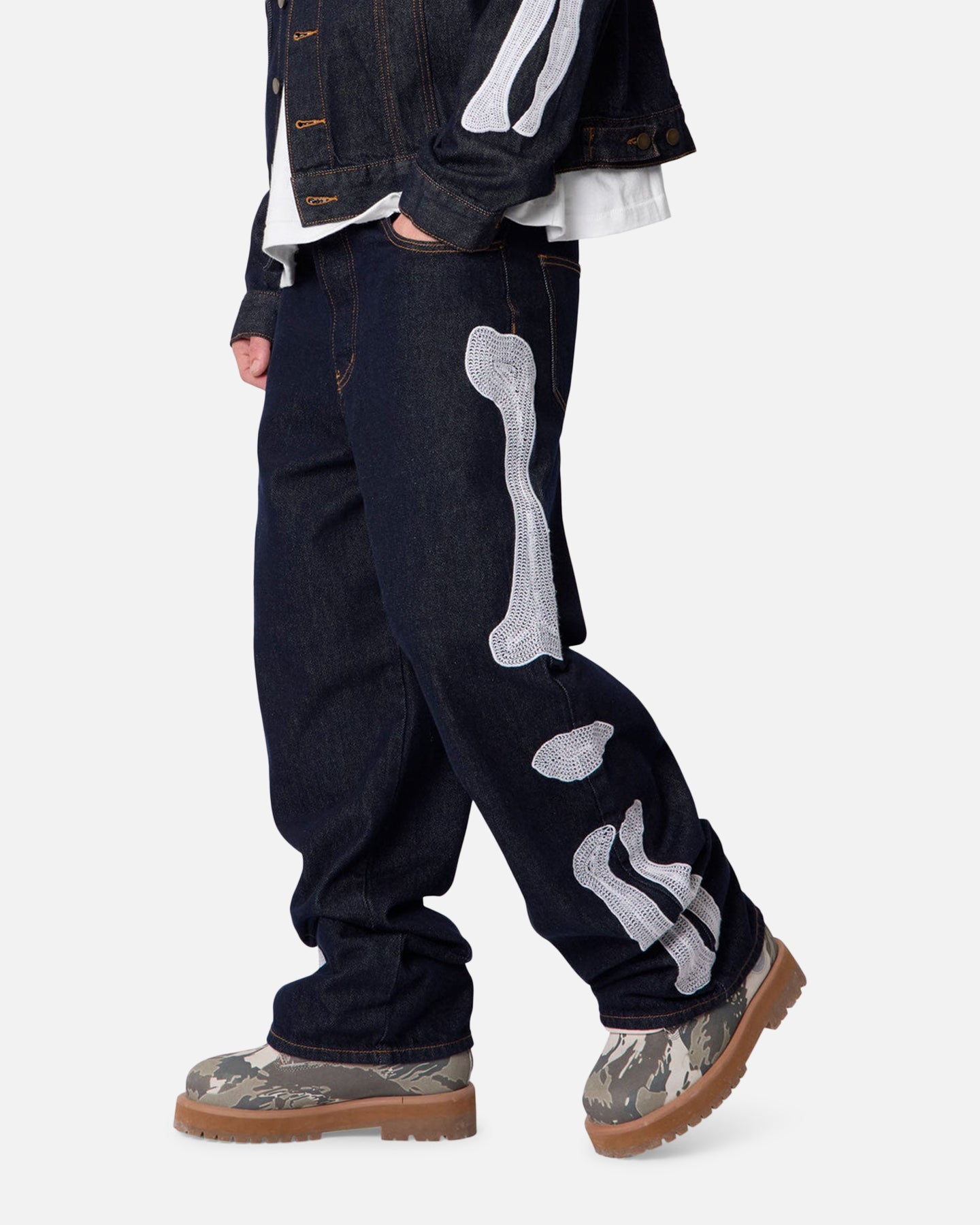 MNML Raw Skeleton Baggy Denim Jeans Rinse Indigo | Culture Kings US