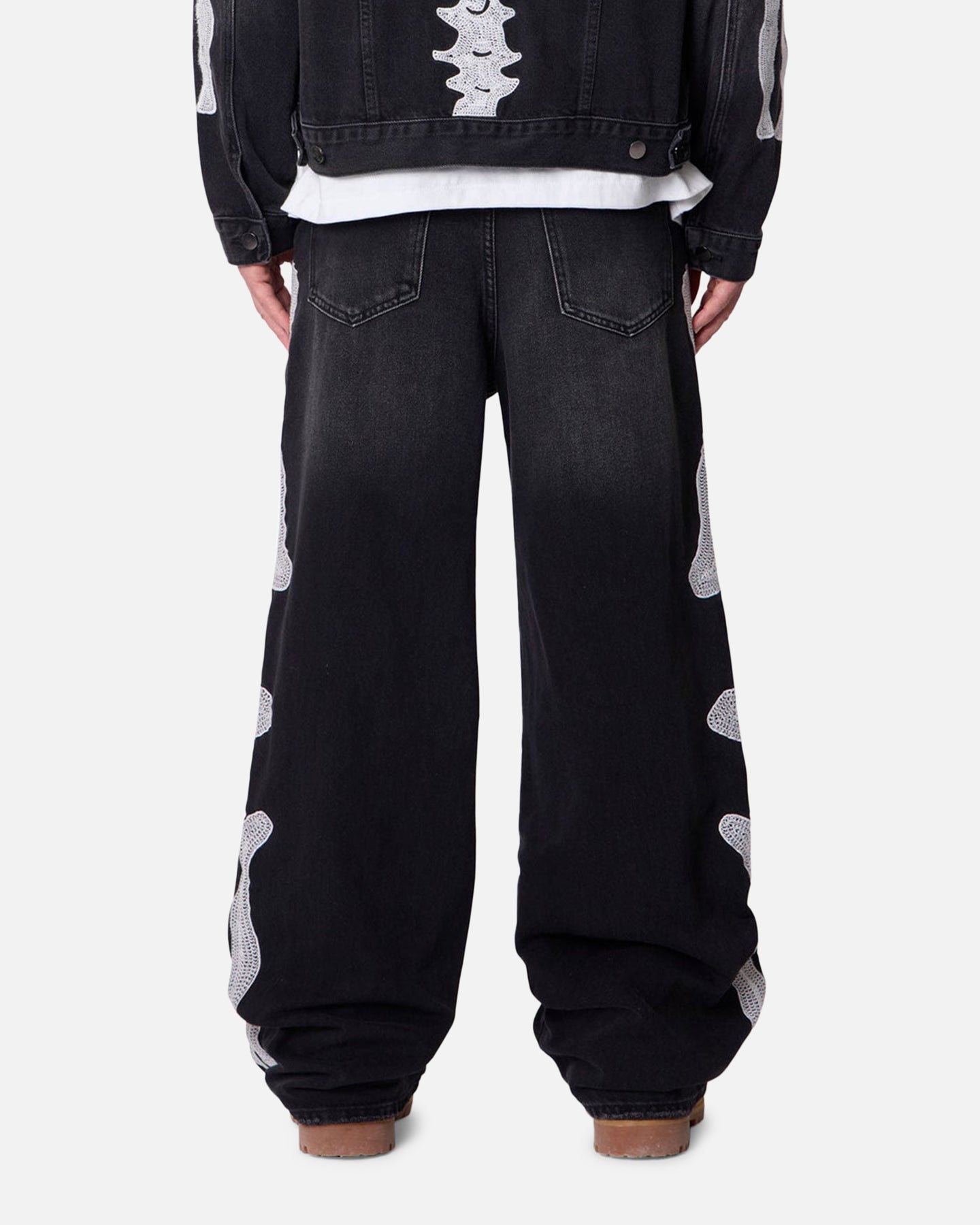 MNML Skeleton Baggy Denim Jeans Washed Black | Culture Kings US