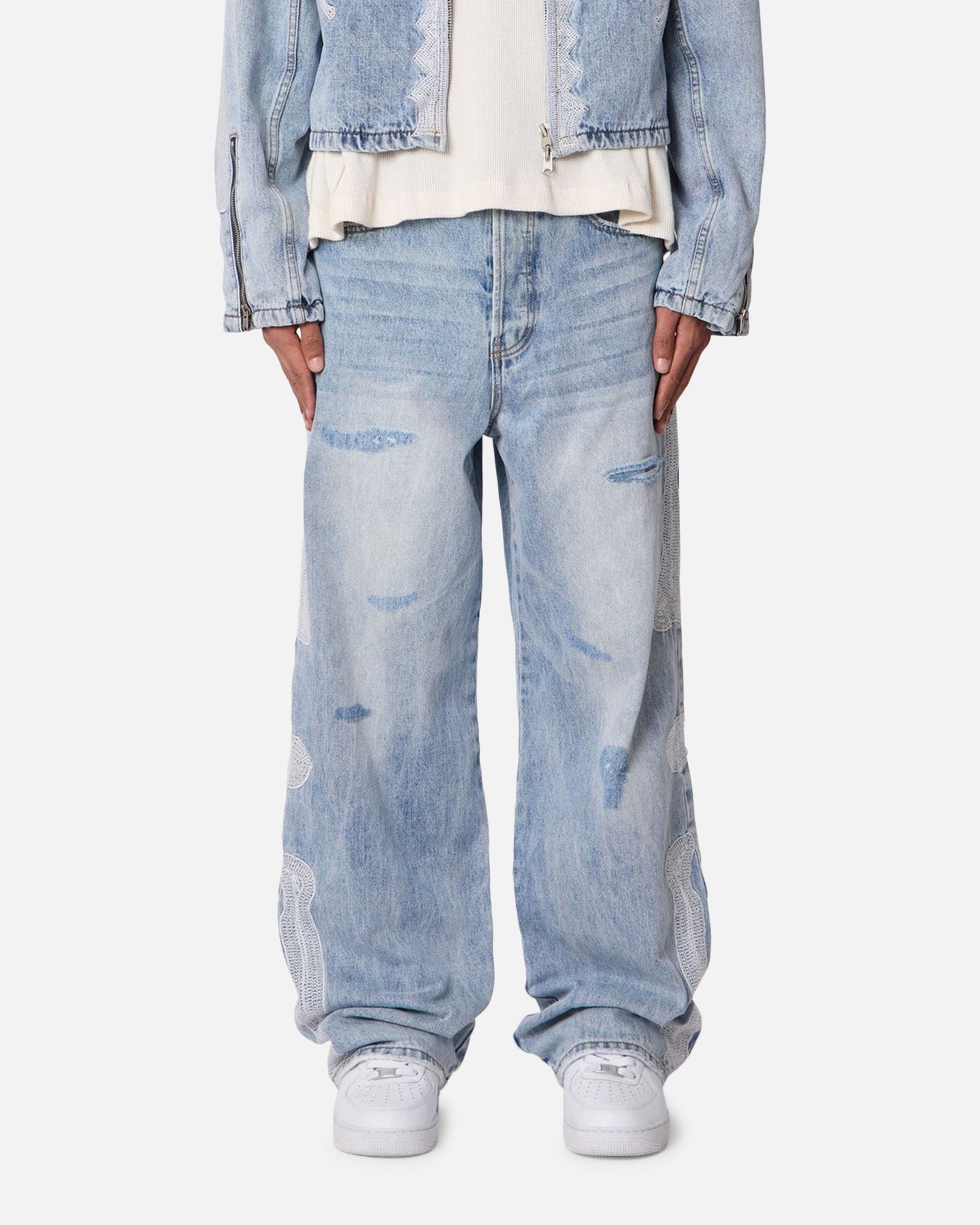 MNML Skeleton Baggy Denim Jeans Washed Blue | Culture Kings US