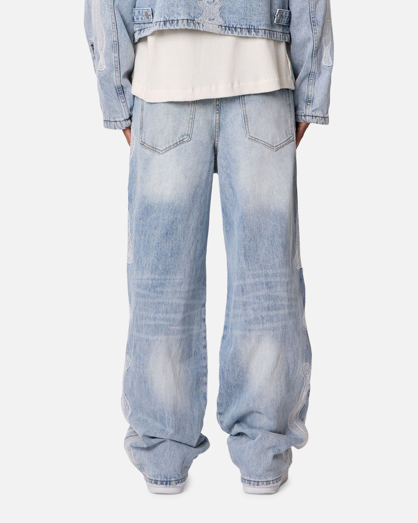 MNML Skeleton Baggy Denim Jeans Washed Blue | Culture Kings US