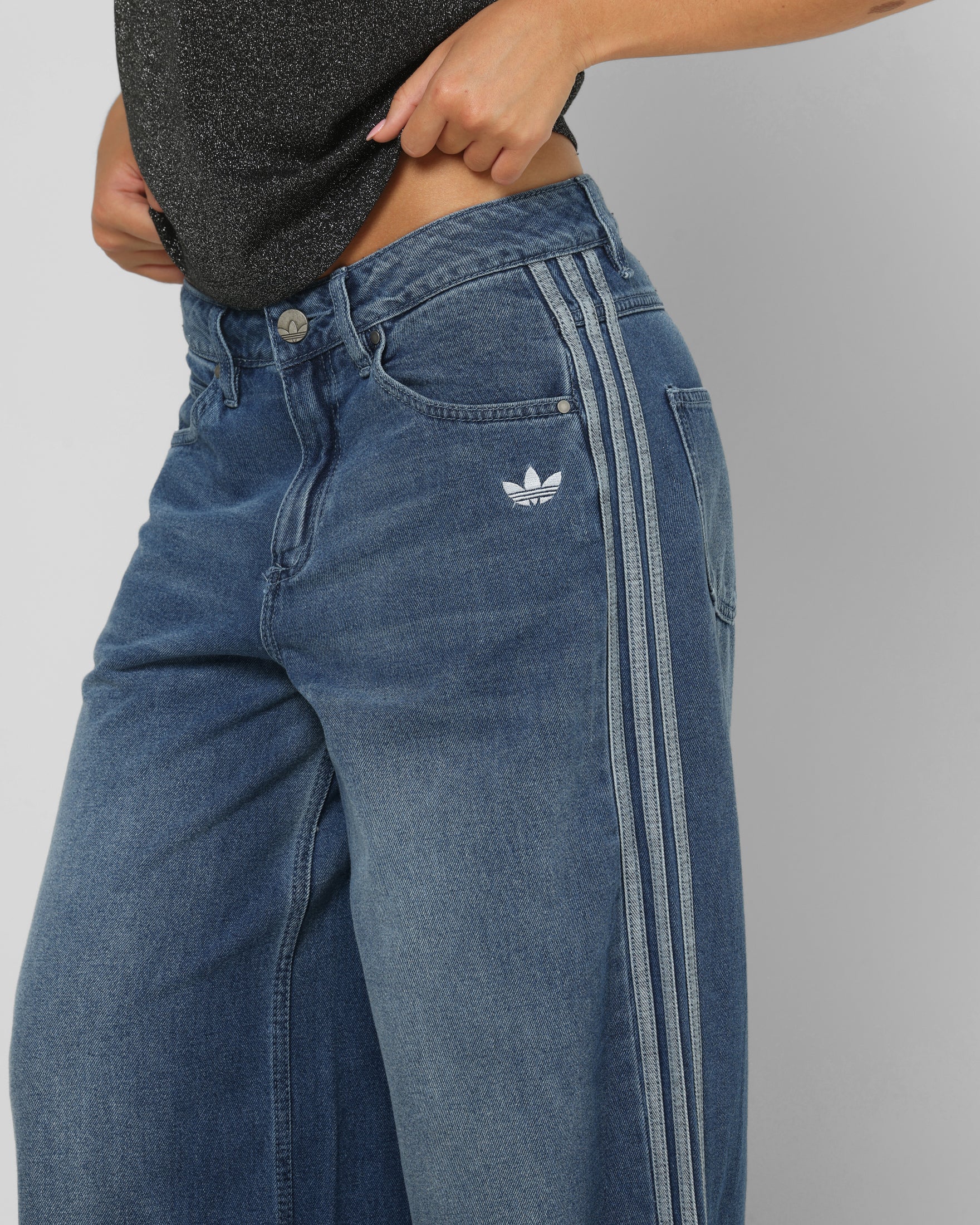 Adidas Women's Denim Wide Pants Indigo Denim | Culture Kings US