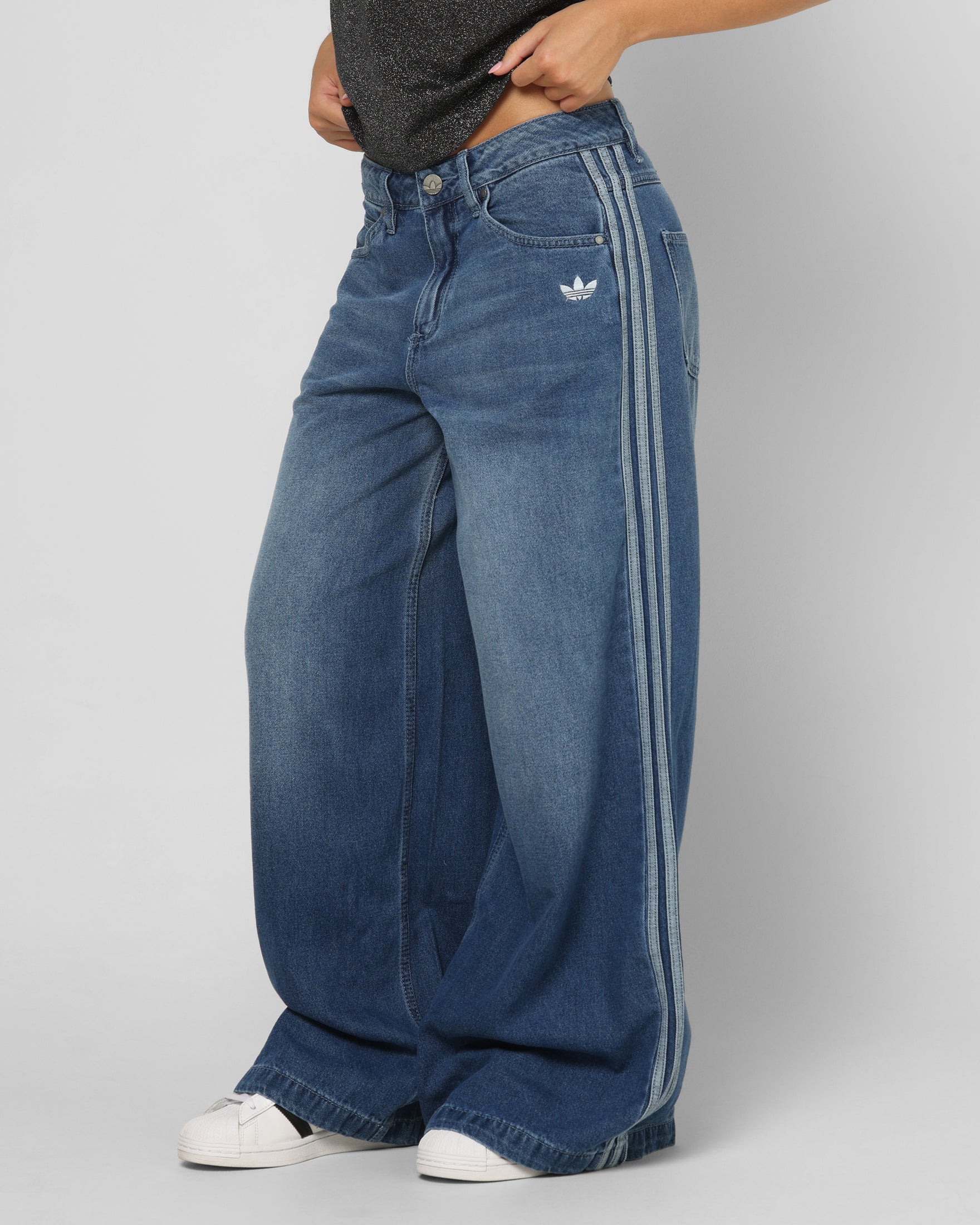 Adidas Women's Denim Wide Pants Indigo Denim | Culture Kings US