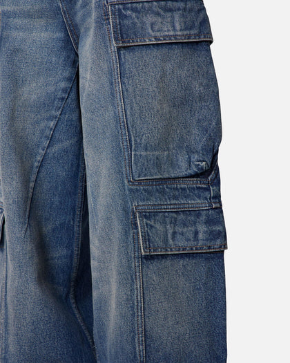MNML Baggy Cargo Denim Pants Blue