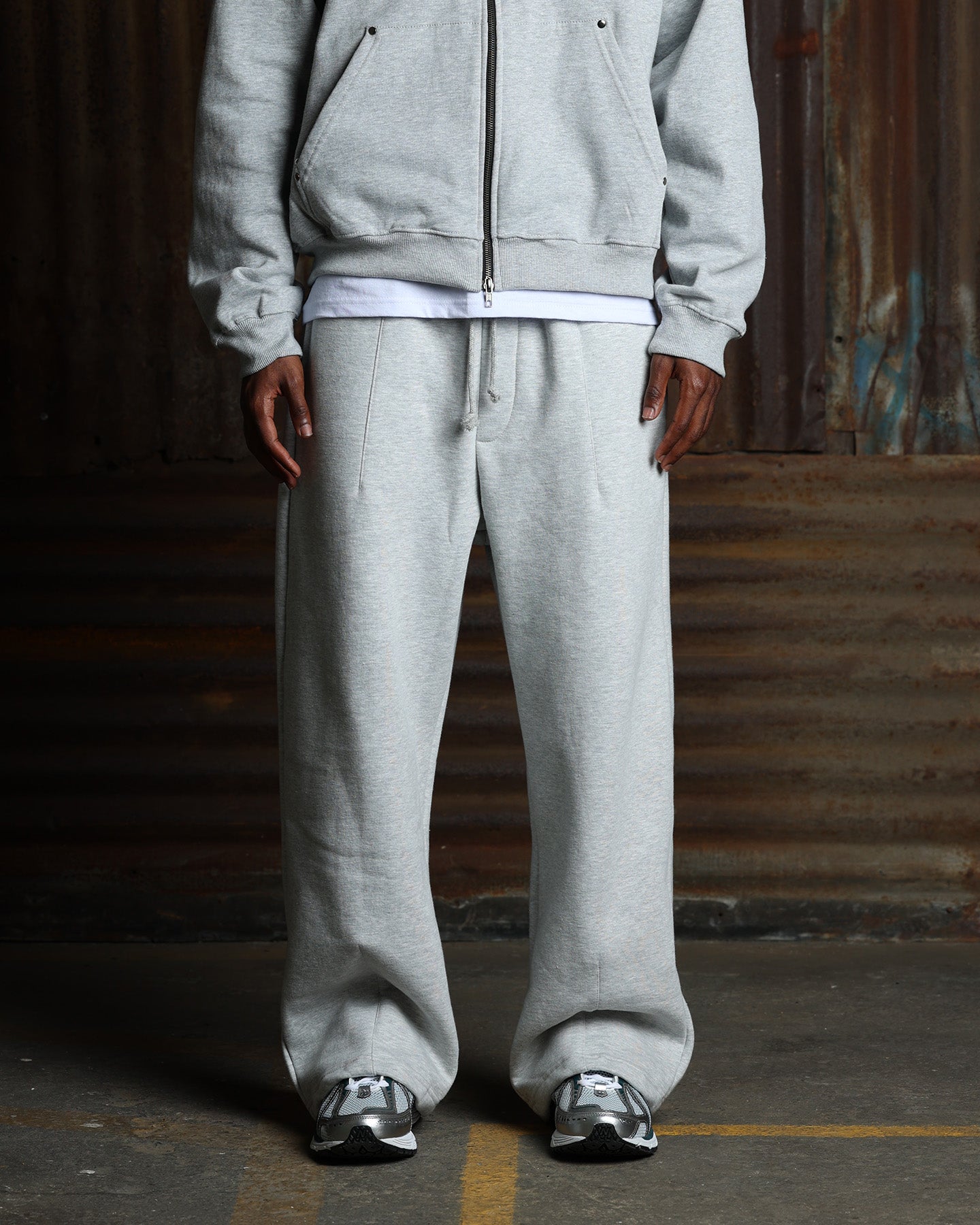 American Thrift Wide Leg Pants Grey Heather | Culture Kings US