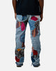 MNML V647 Baggy Patchwork Denim Jeans Blue Multi