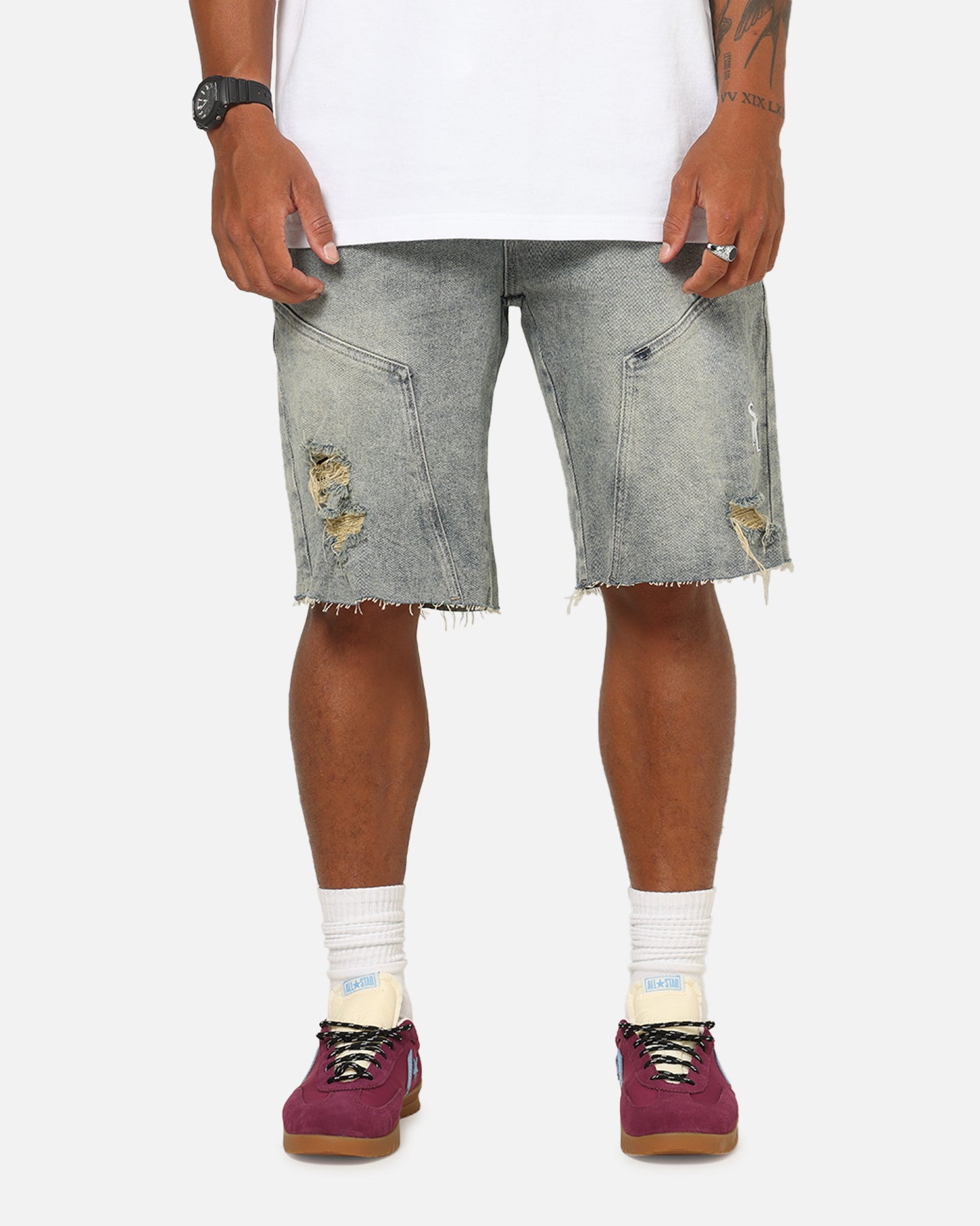Saint Morta Annex Baggy Jorts Dirty Denim | Culture Kings US